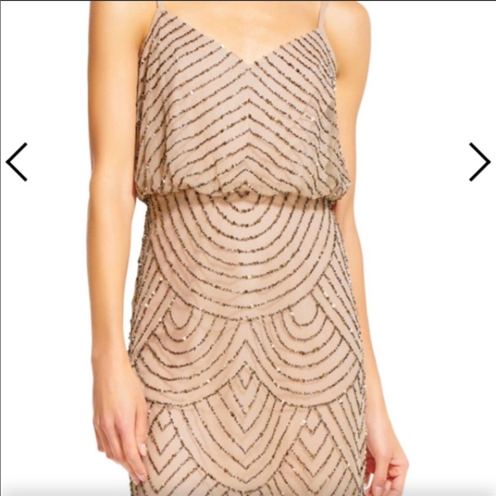 Adrianna Papell Art Deco blouson beaded gown